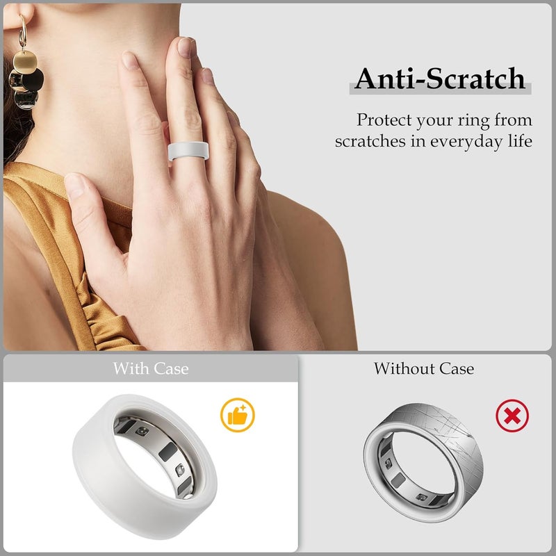 Hexasider 15 Pack Cover Compatible with Oura Ring Gen 4/4 Ceramic/Gen 3 Case, Anti-Scratch Silicone Protector for Women Men Working Out Gym, Support Charging with Cover on (15 Pack-01, M for 8/9/10/11) - Image 4